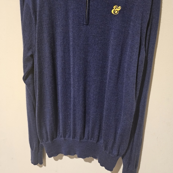 Peter Millar Merino Wool Blend 1/4 Zip Sweater - Size XXL - Royal Blue - Picture 3 of 7